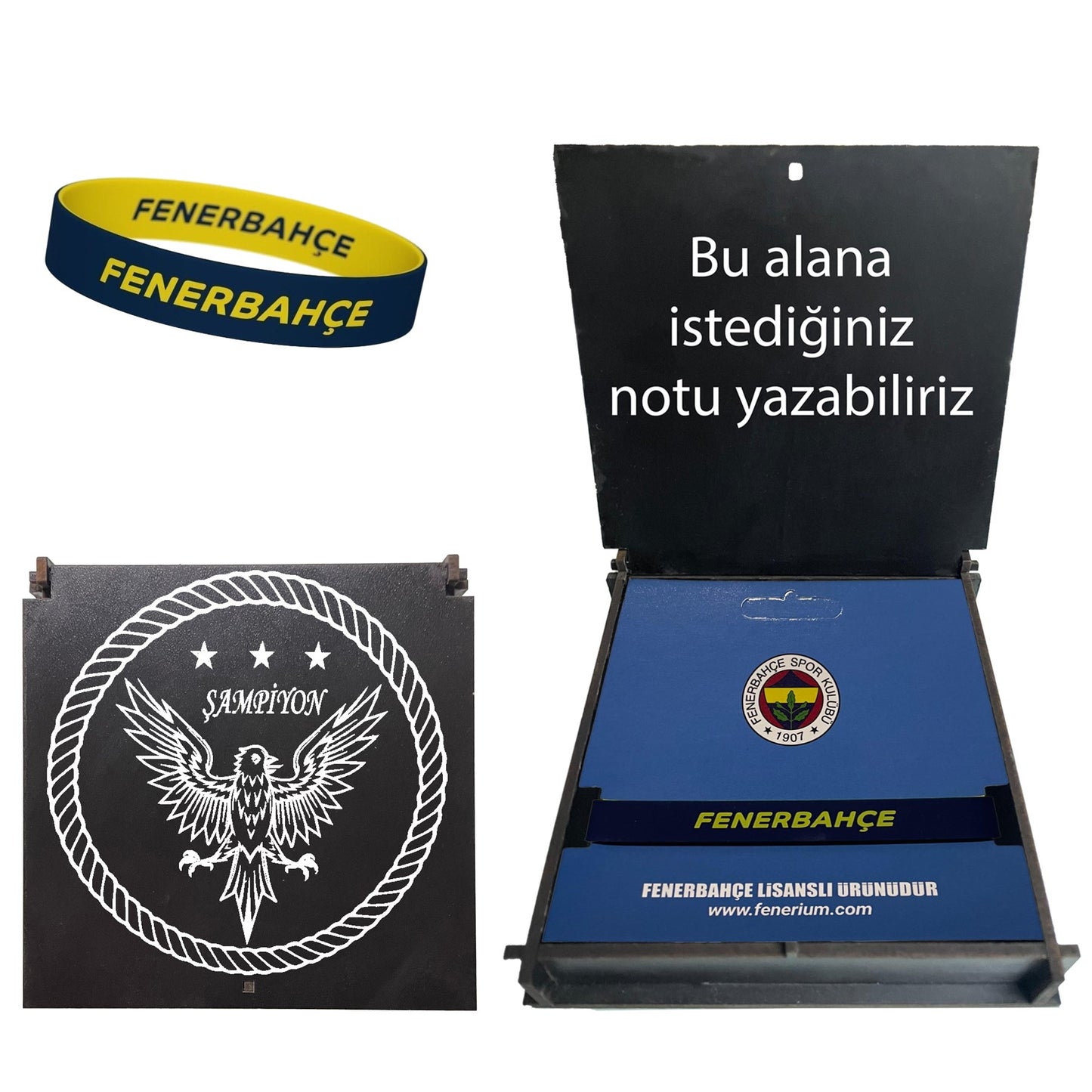 Fenerbahçe Lisanslı Siyah Ahşap Kutulu Bileklik