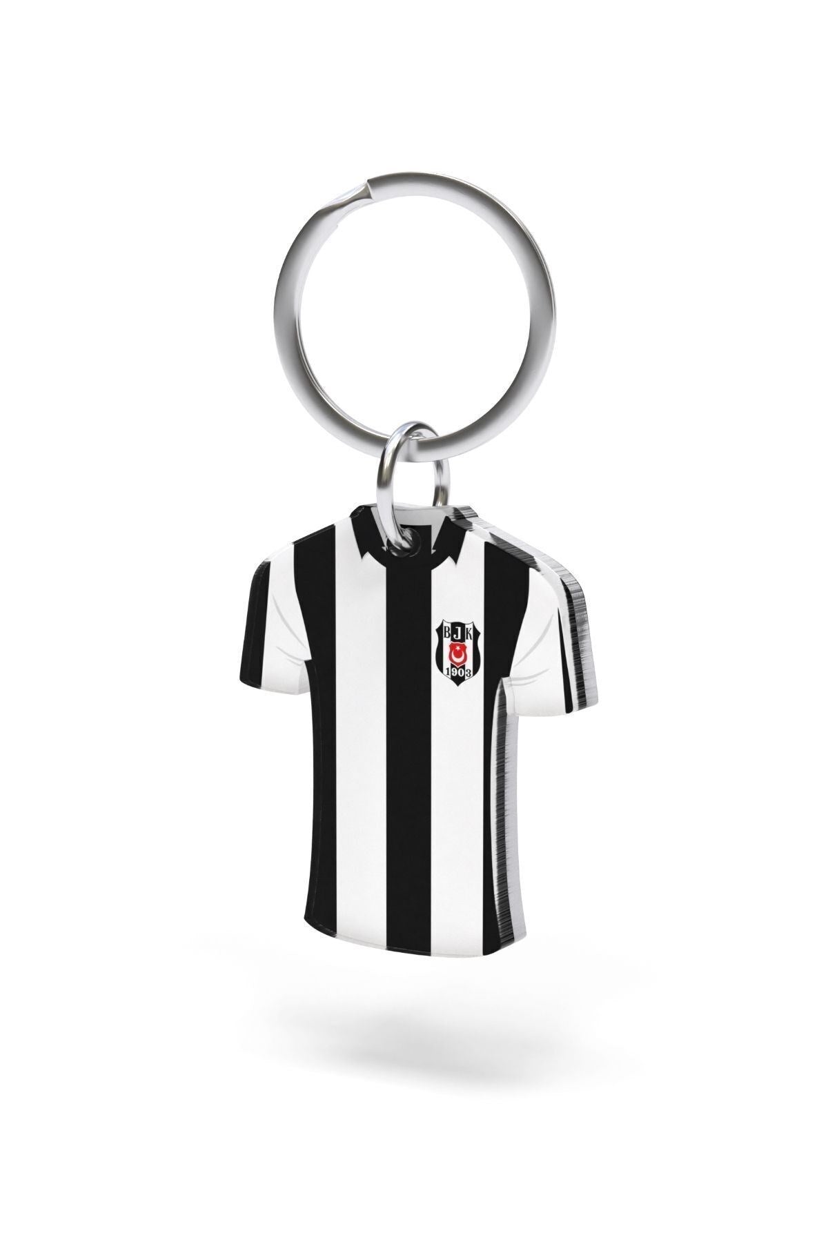 Beşiktaş Lisanslı Siyah Çizgili Forma Anahtarlık Kartal Ahşap Kutulu