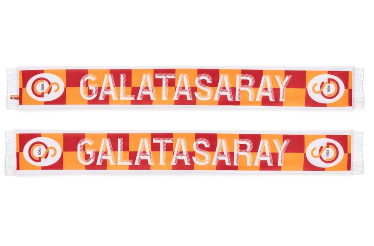 Galatasaray Lisanslı Sarı Kırmızı Damalı Atkı