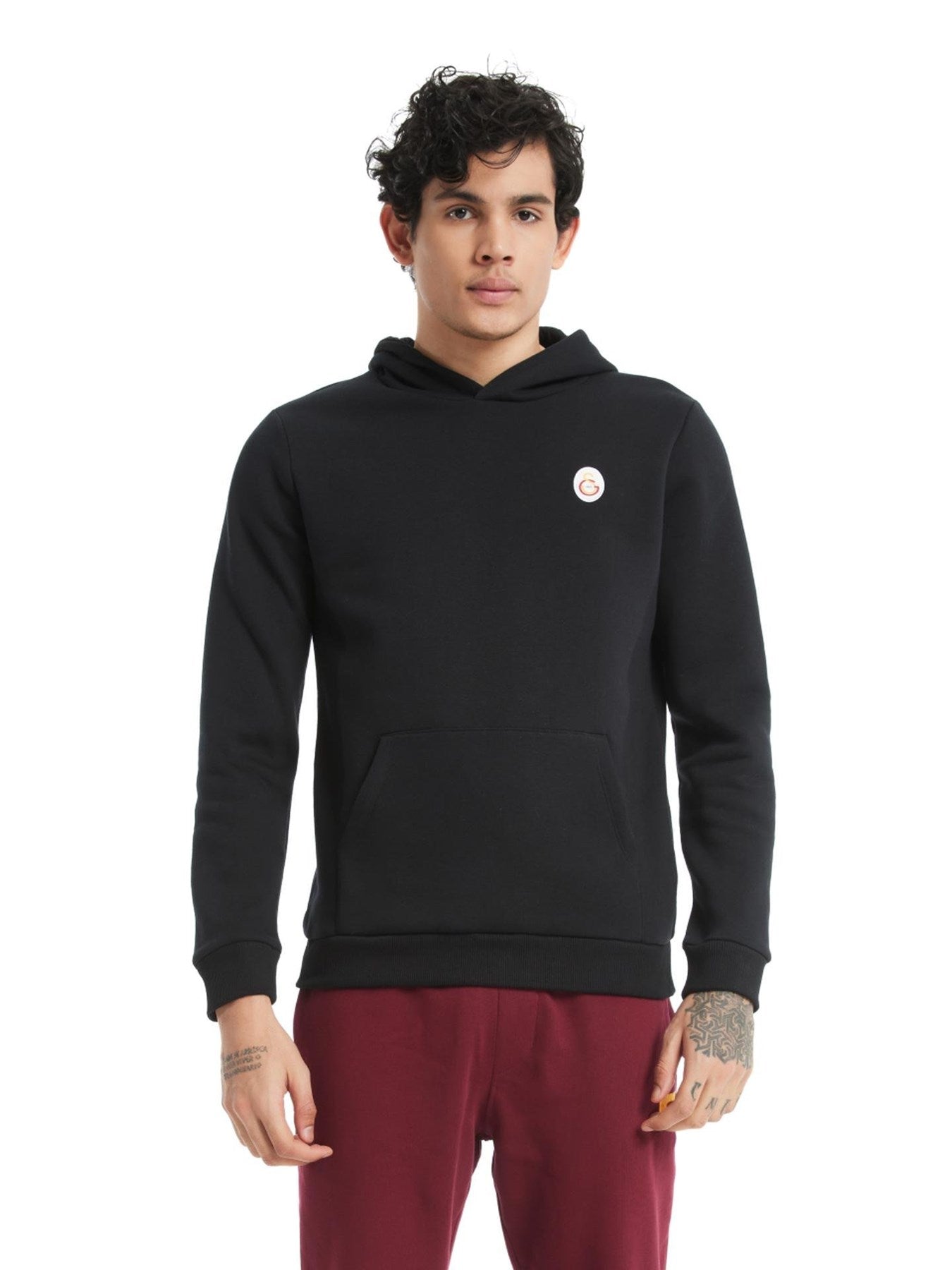 Galatasaray Lisanslı Kapüşonlu Siyah Sweatshirt