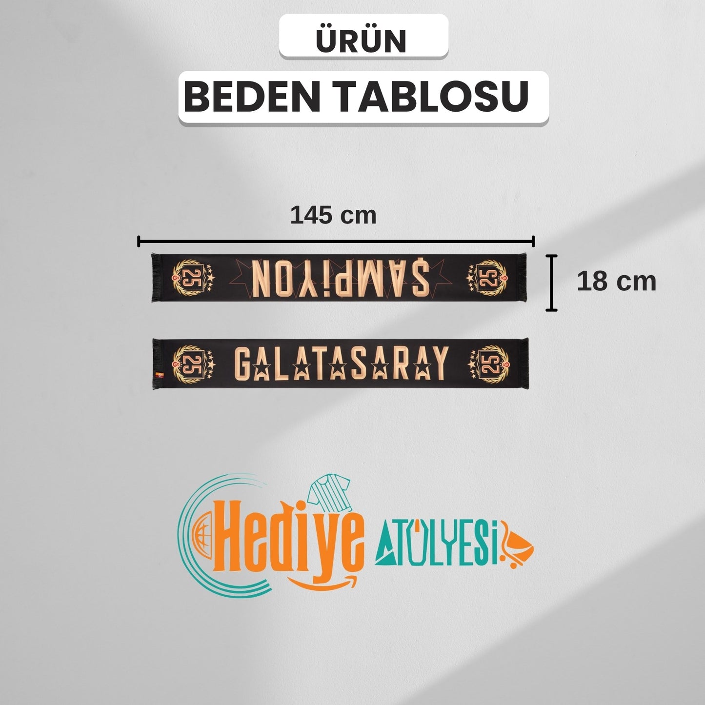 Galatasaray Lisanslı Özel 2025 Şampiyonluk Şal Atkı
