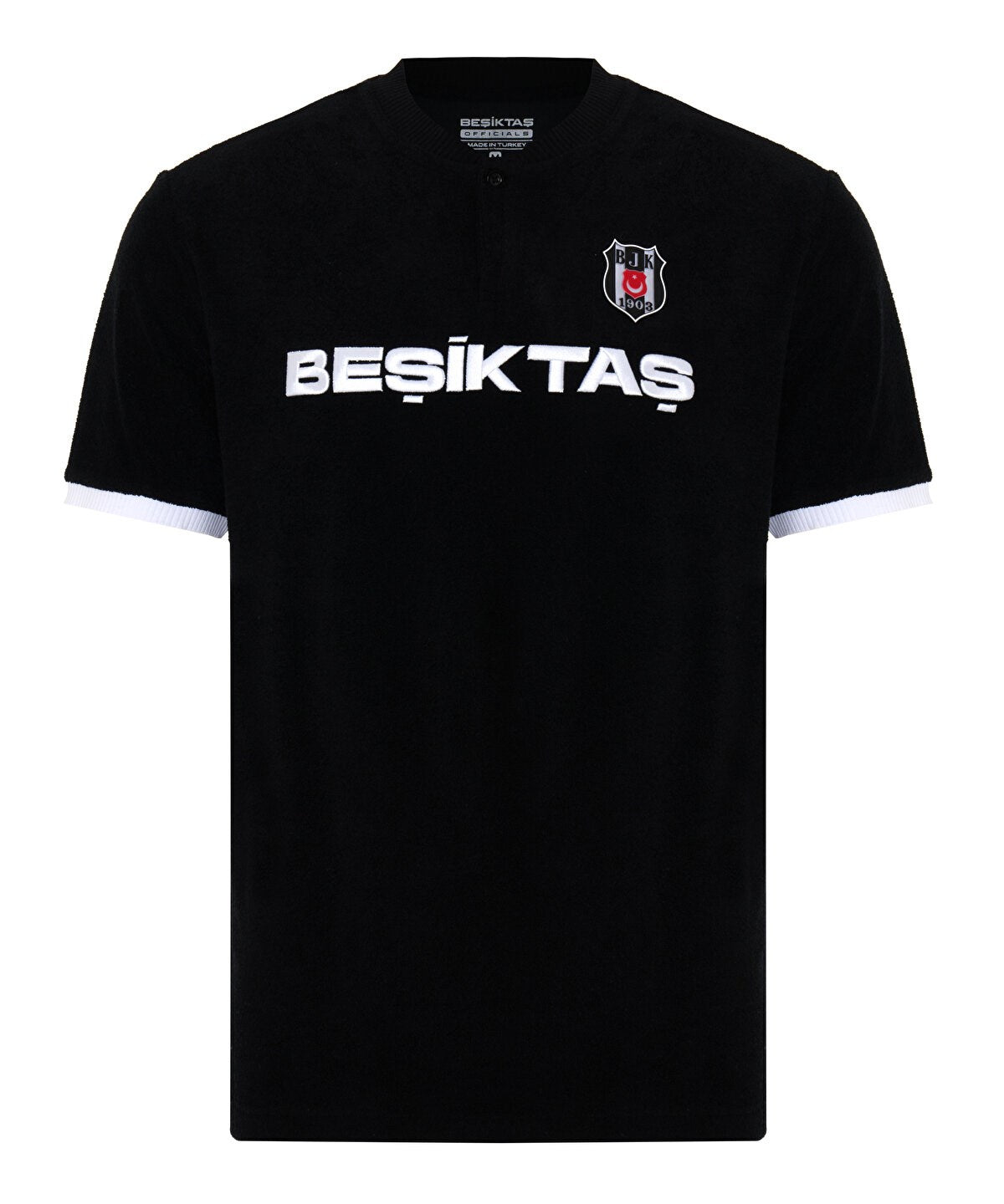 Beşiktaş Lisanslı Yazılı Logolu Siyah T-Shirt