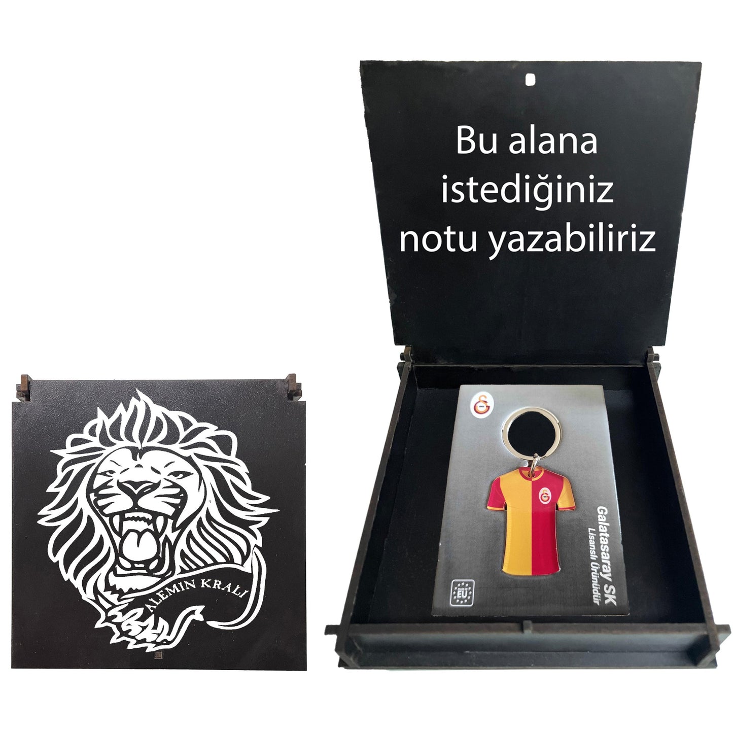 Galatasaray Lisanslı Parçalı Forma Anahtarlık Aslan Ahşap Kutulu
