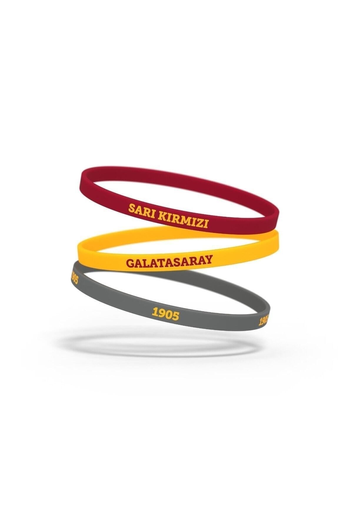 Galatasaray Lisanslı 3'lü Bileklik Hediye Siyah Aslan Ahşap Kutulu