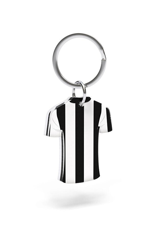 Beşiktaş Lisanslı Siyah Çizgili Forma Anahtarlık Kartal Ahşap Kutulu