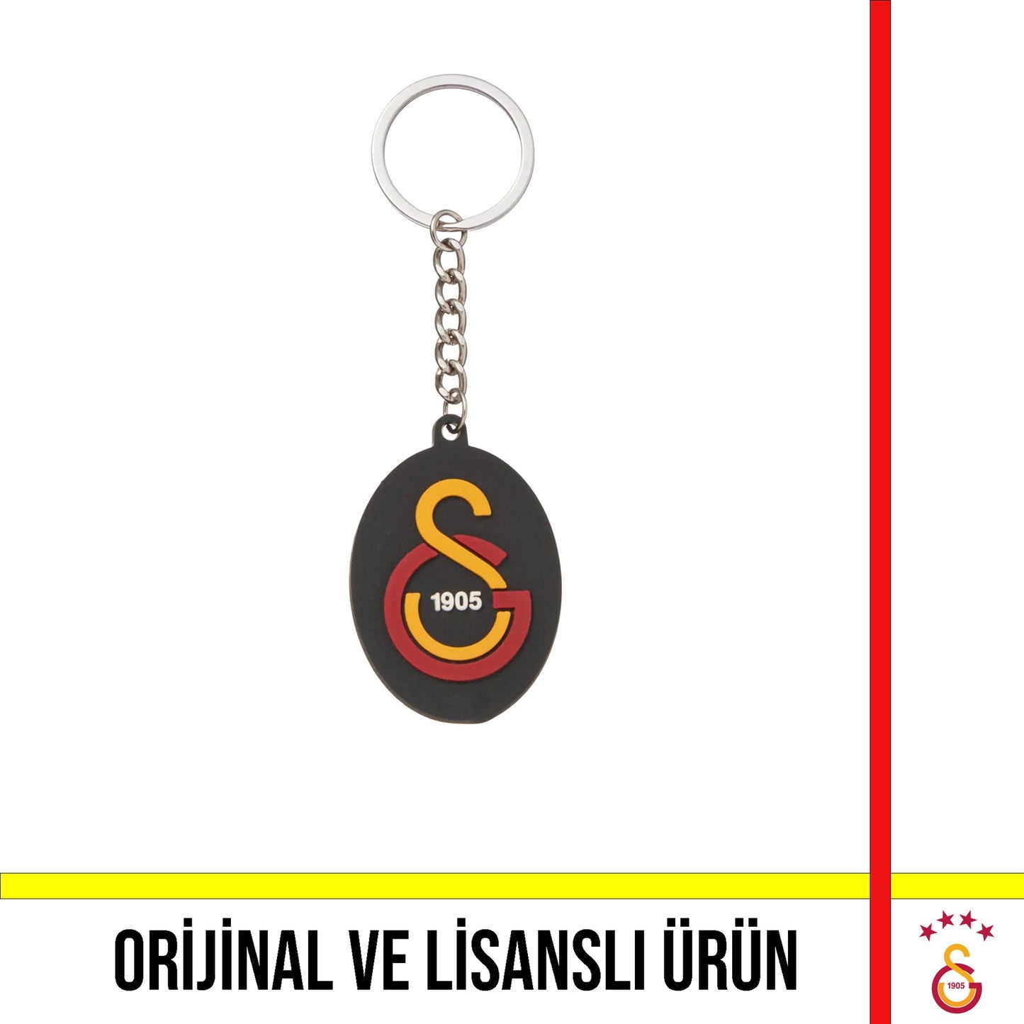 Galatasaray Lisanslı Siyah Logo Anahtarlık
