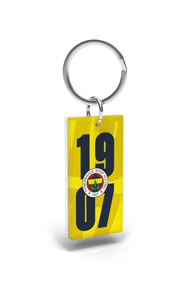 Fenerbahçe Lisanslı Sarı-Lacivert 1907 Yazılı Anahtarlık Kanarya Ahşap Kutulu