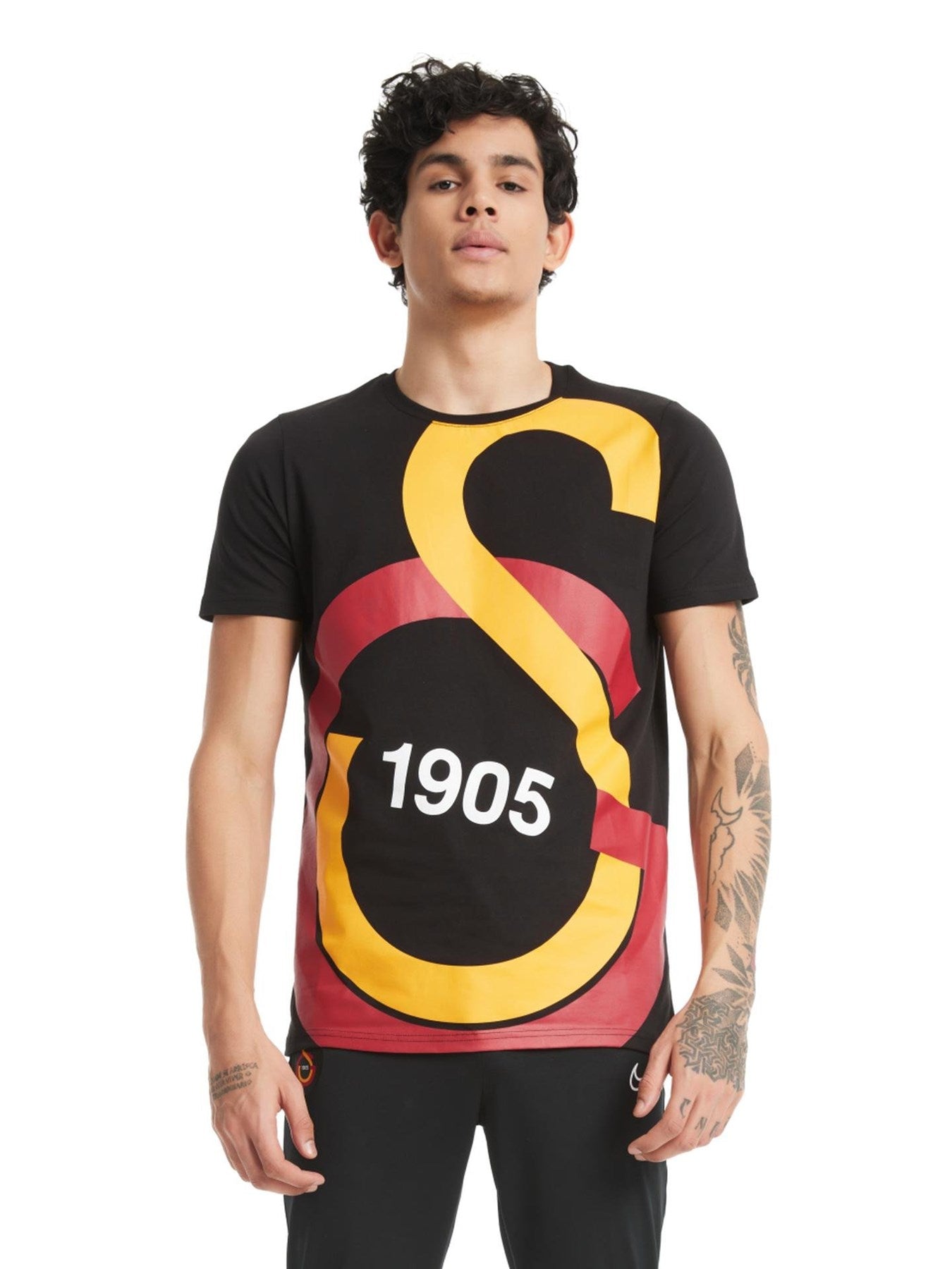 Galatasaray Lisanslı Siyah Büyük Logolu T-Shirt