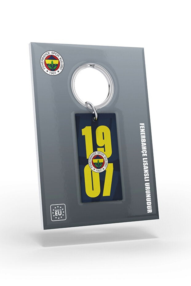 Fenerbahçe Lisanslı Sarı-Lacivert 1907 Yazılı Anahtarlık Kanarya Ahşap Kutulu