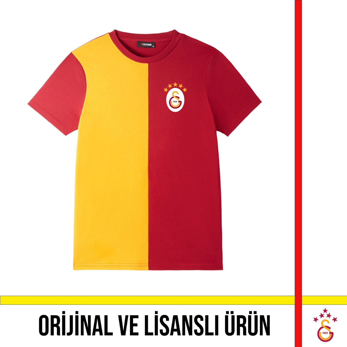 Galatasaray Lisanslı 5 Yıldızlı Yetişkin Tişört