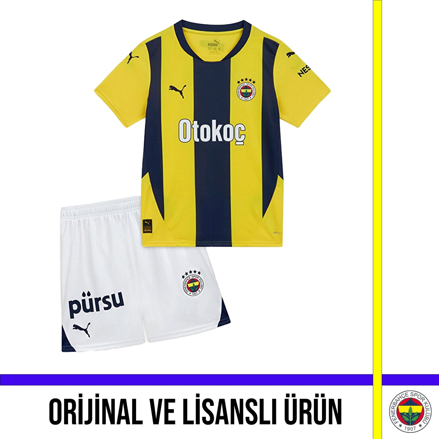 Fenerbahçe Lisanslı 24-25 Çubuklu Çocuk Minikit