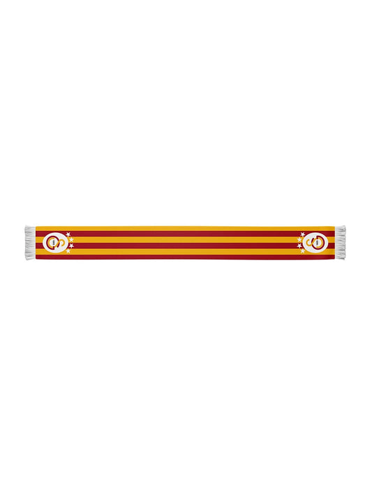 Galatasaray Lisanslı Sarı Kırmızı Çizgili Atkı