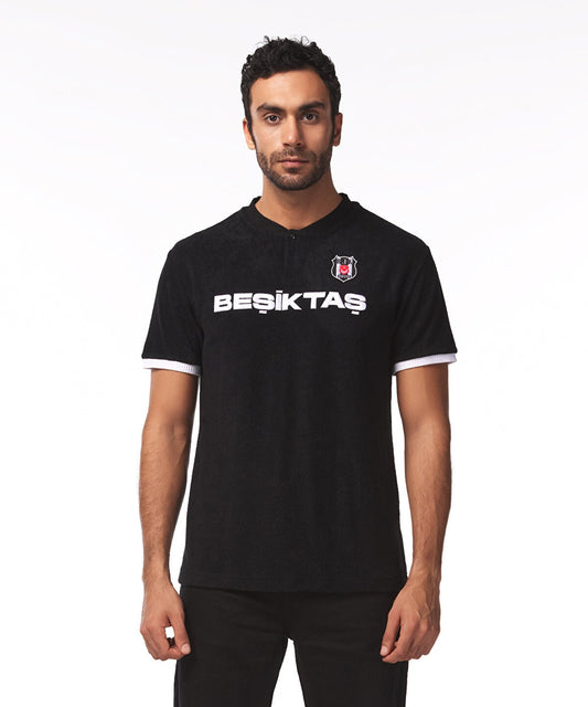 Beşiktaş lisanslı siyah tişört, %80 viskon, %20 pes, hediye paketiyle, orijinal forma.