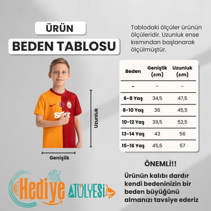 Galatasaray Lisanslı 2023-2024 Sezon 5 Yıldızlı Çocuk İç Saha Forması