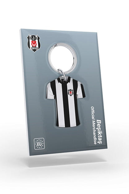 Beşiktaş Lisanslı Siyah Çizgili Forma Anahtarlık Kartal Ahşap Kutulu