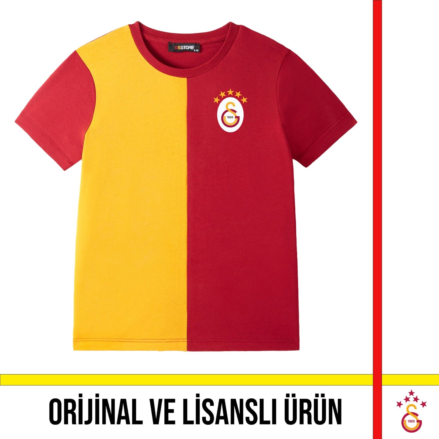 Galatasaray Lisanslı 5 yıldızlı Sarı Kırmızı Çocuk T-Shirt