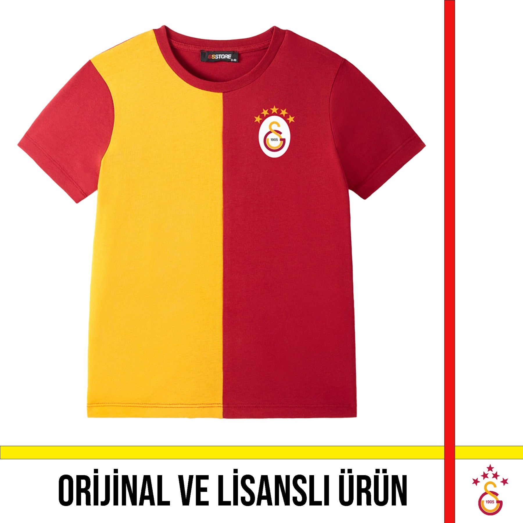 Galatasaray Lisanslı 5 yıldızlı Sarı Kırmızı Çocuk T-Shirt