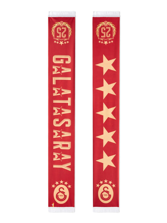 Galatasaray Lisanslı Kırmızı 5 Yıldızlı 25 Şampiyonluk Özel Şal Atkı