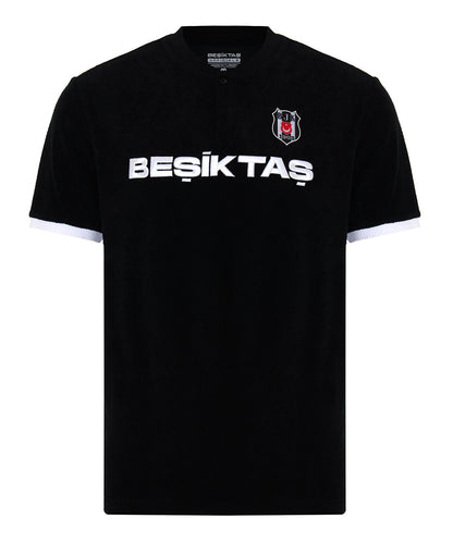 Beşiktaş Lisanslı Yazılı Logolu Siyah T-Shirt