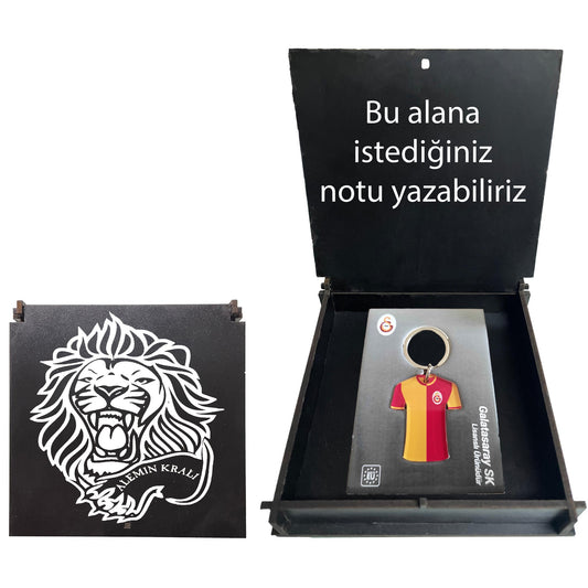 Galatasaray Lisanslı Parçalı Forma Anahtarlık Aslan Ahşap Kutulu