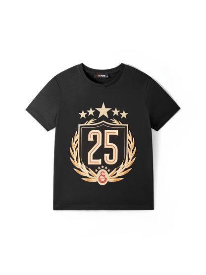 Galatasaray Lisanslı 2025 Şampiyonluk Özel Siyah Çocuk T-Shirt