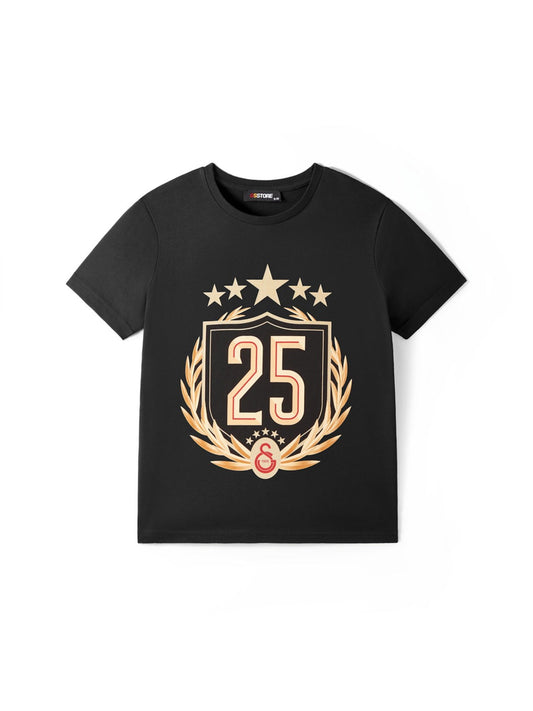 Galatasaray Lisanslı 2025 Şampiyonluk Özel Siyah Çocuk T-Shirt