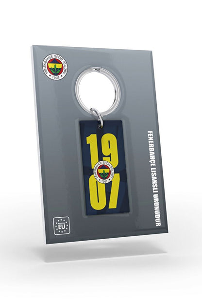 Fenerbahçe Lisanslı Sarı-Lacivert 1907 Yazılı Anahtarlık Kanarya Ahşap Kutulu