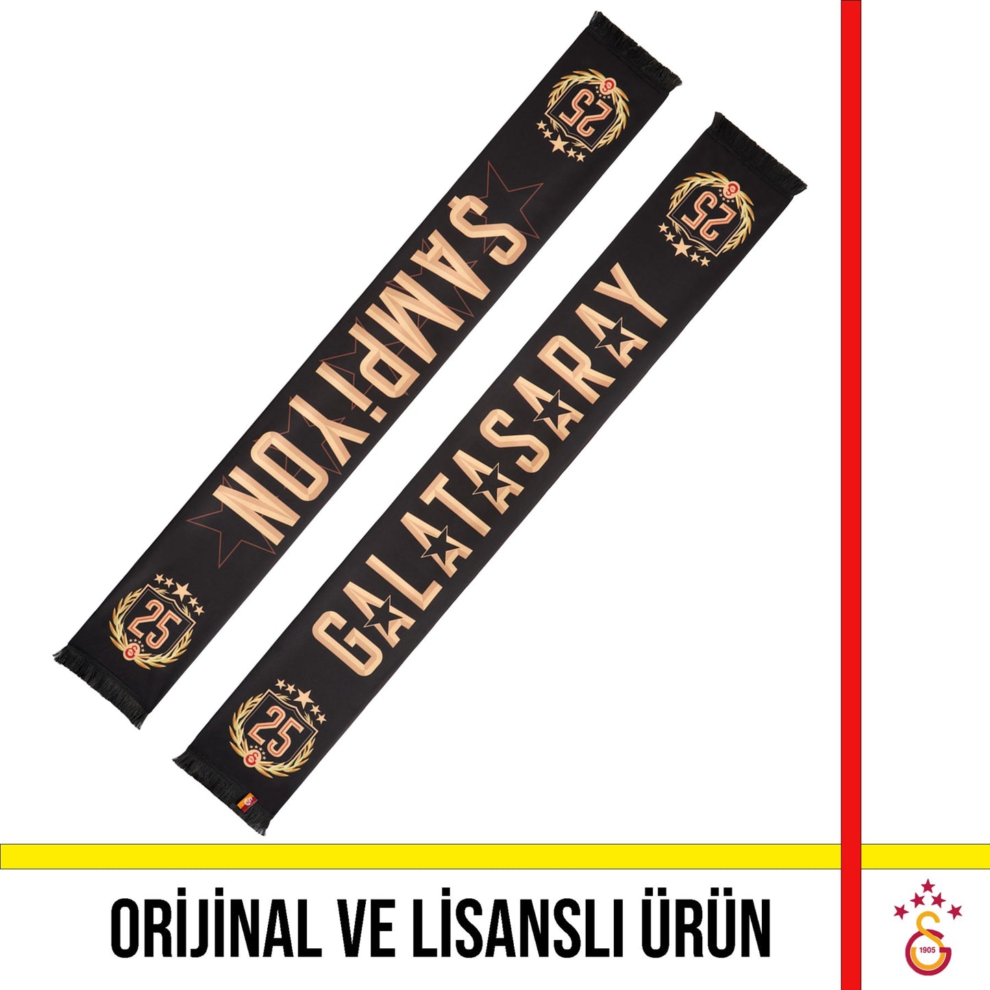 Galatasaray Lisanslı Özel 2025 Şampiyonluk Şal Atkı