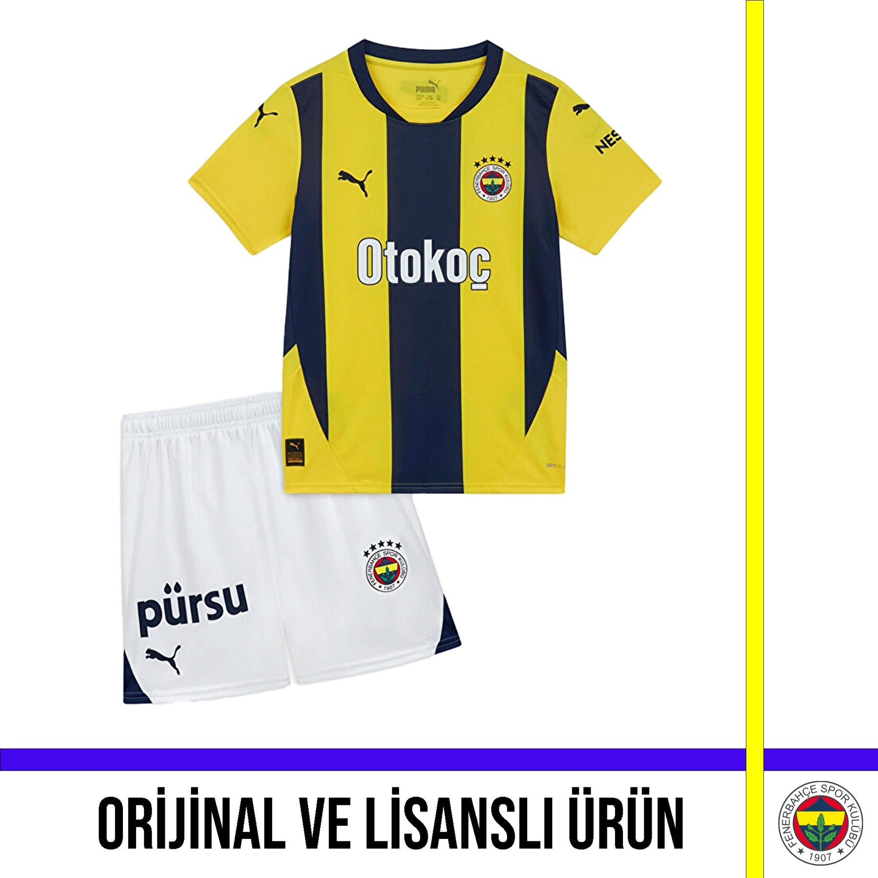 Fenerbahçe Lisanslı 24-25 Çubuklu Çocuk Minikit